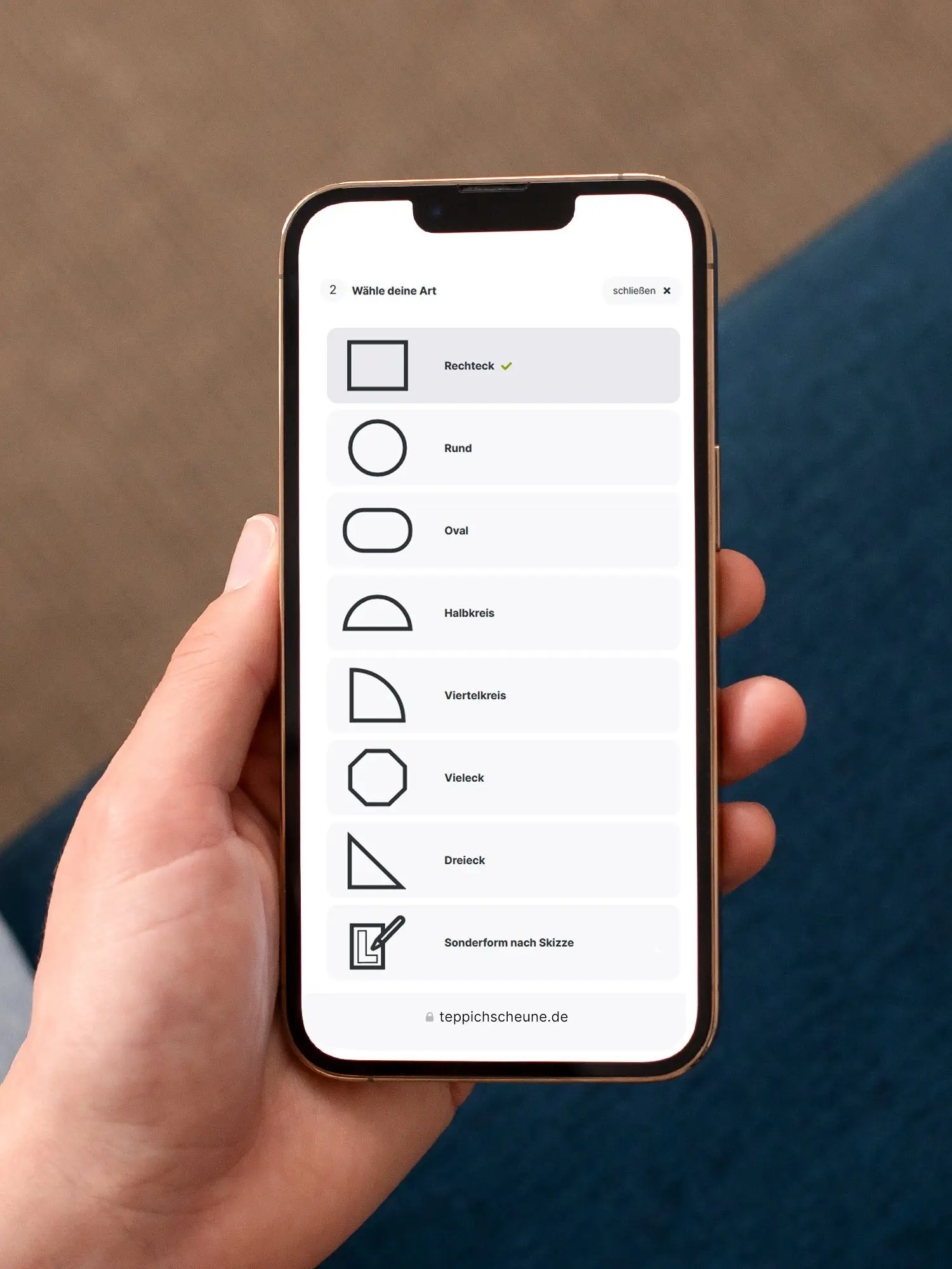Form & Maße wählen